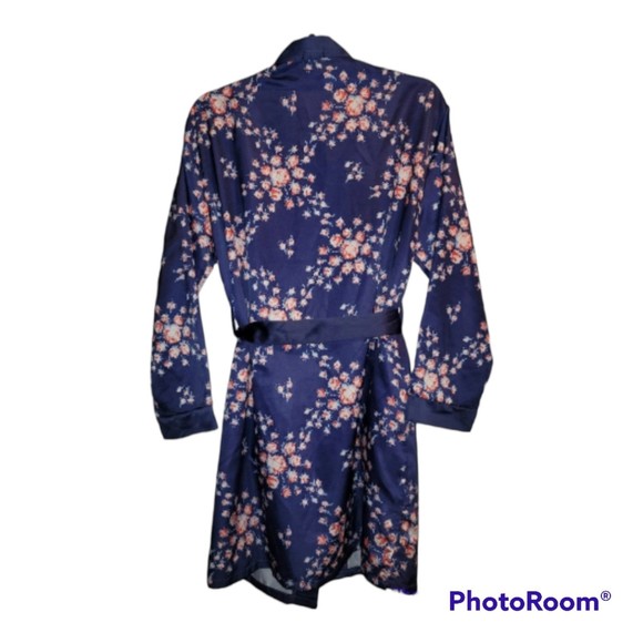 Morgan Lane XFabFitFun Allie RobeNavy Blue Floral S/M - Picture 3 of 9